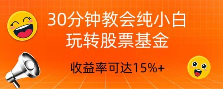 30分钟教会你玩转股票基金，只教好的筛选方法，不荐股