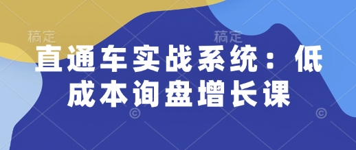 直通车实战系统：低成本询盘增长课，让个人通过技能实现升职加薪，让企业低成本获客，订单源源不断【焦圣希18818568866】