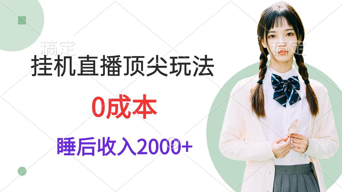 (9715期)挂机直播顶尖玩法，睡后日收入2000+、0成本，视频教学