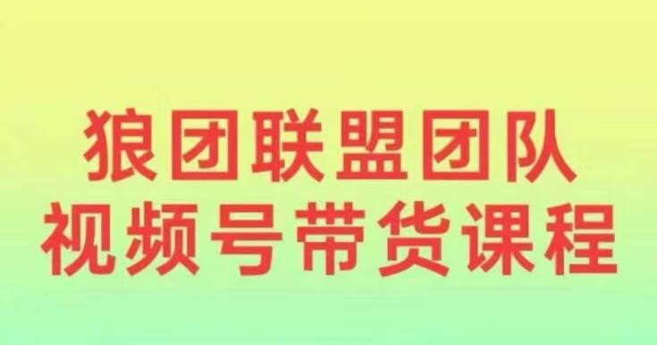 狼团联盟2024视频号带货，0基础小白快速入局视频号【焦圣希18818568866】