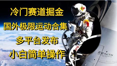 冷门赛道掘金，国外极限运动视频合集，多平台发布，小白简单操作