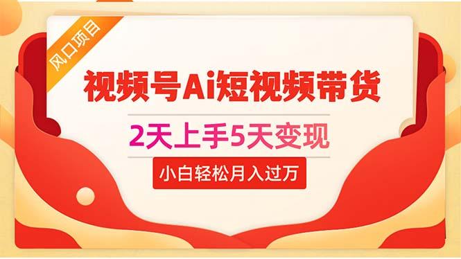 2天上手5天变现视频号Ai短视频带货0粉丝0基础小白轻松月入过万