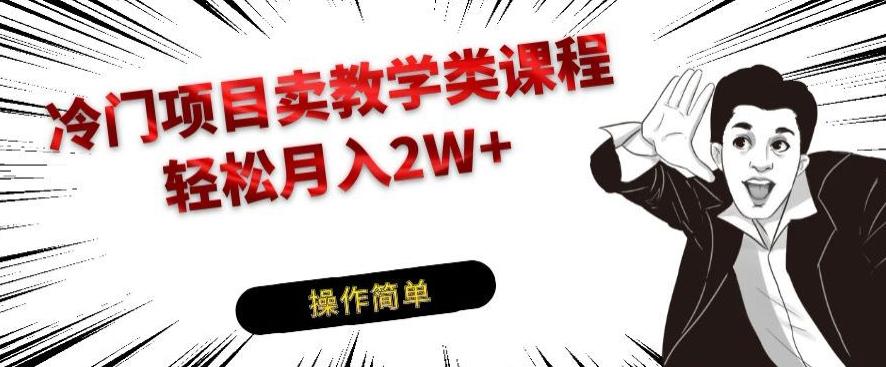 冷门项目卖教学类课程，轻松月入2W+