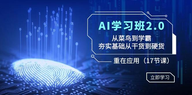 AI学习班2.0：从菜鸟到学霸，夯实基础从干货到硬货，重在应用(17节课)