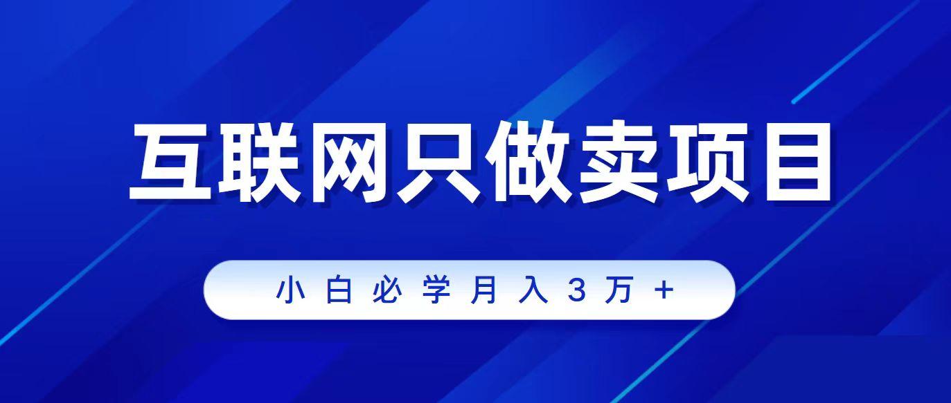 (9623期)互联网的尽头就是卖项目，被割过韭菜的兄弟们必看！轻松月入三万以上！