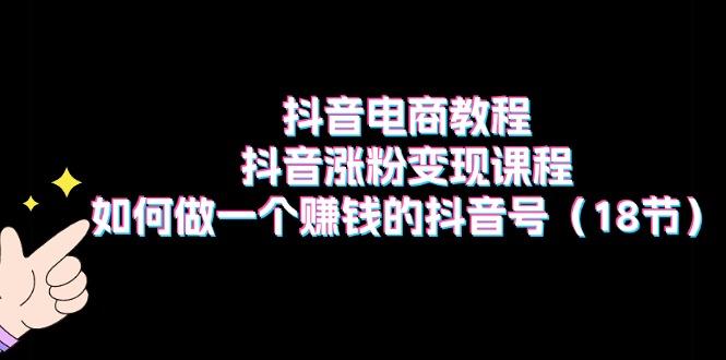 抖音电商教程：抖音涨粉变现课程：如何做一个赚钱的抖音号(18节