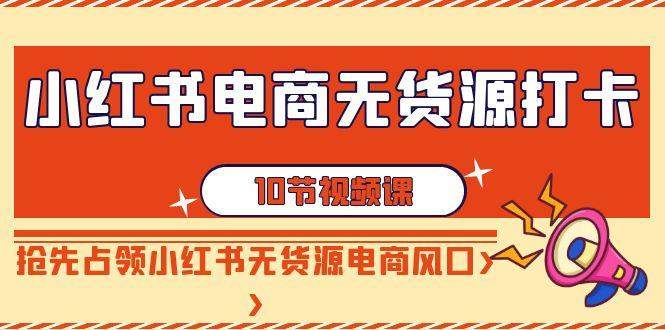 小红书电商无货源打卡，抢先占领小红书无货源电商风口(10节课)