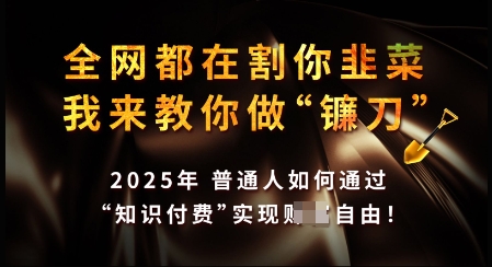 知识付费如何做到月入过W+，2025我来教你做“镰刀”【揭秘】【焦圣希18818568866】