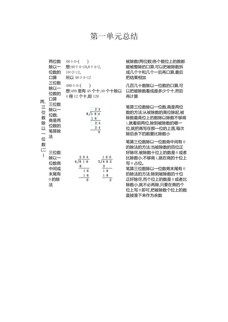 三下青岛版数学全册重点