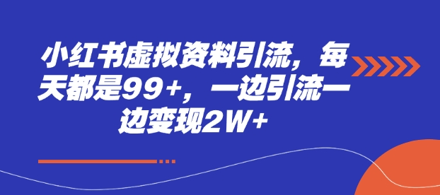 小红书虚拟资料引流，每天都是99+，一边引流一边变现2W+【焦圣希18818568866】