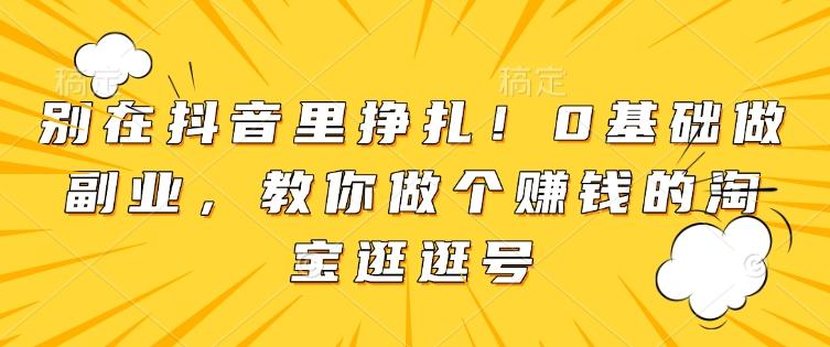 别在抖音里挣扎！0基础做副业，教你做个赚钱的淘宝逛逛号【音频】【焦圣希18818568866】