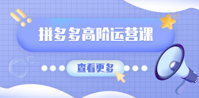 拼多多高阶运营课：极致群爆款玩法，轻付费无尽复制，打造单品爆款之路【焦圣希18818568866】